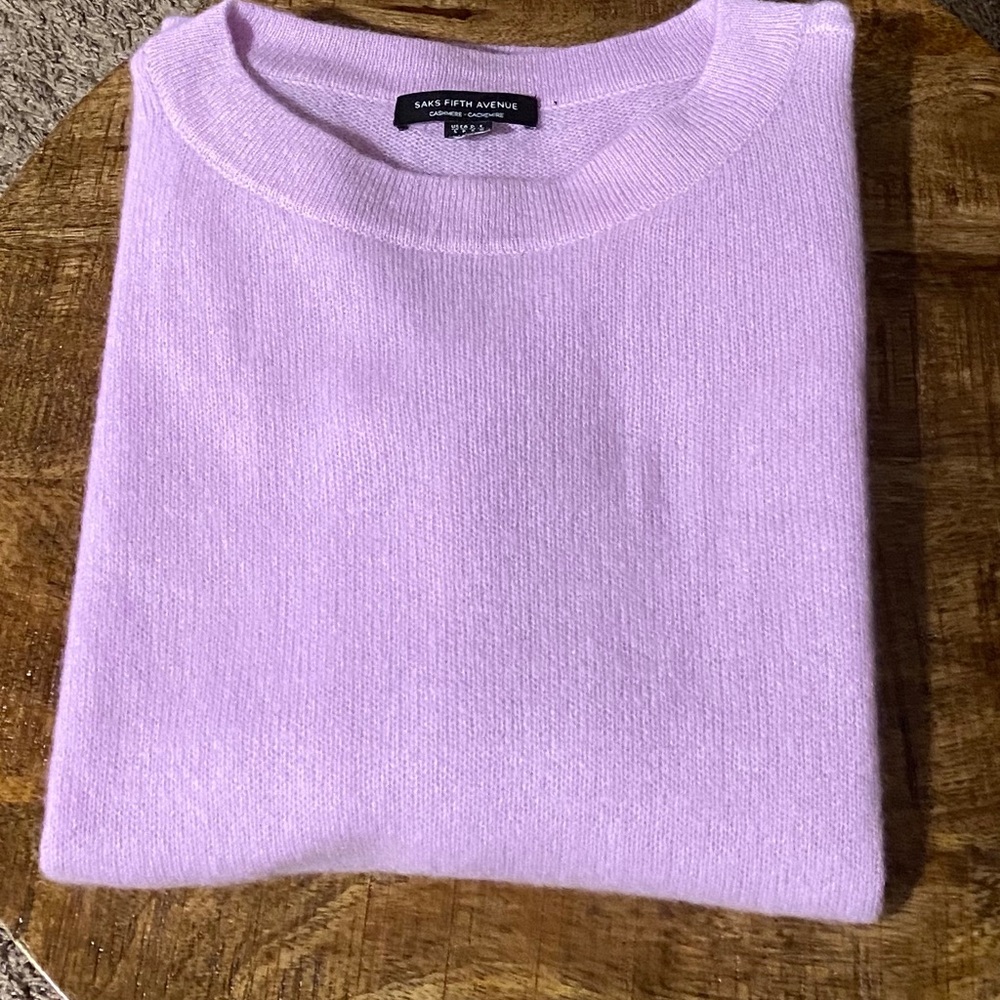 Saks 5th Ave Light Purple Cashmere Sweater